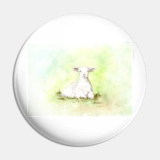 lamb in the grass Pin