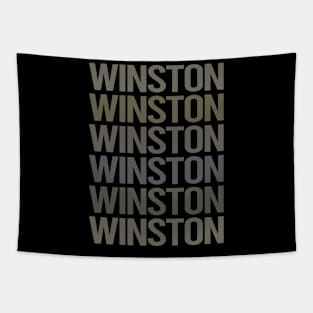 Gray Text Art Winston Tapestry