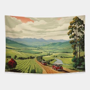 Yarra Valley Australia Vintage Travel Poster Tapestry