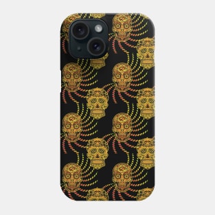 Halloween Sugar Skulls on Party Swirls Phone Case