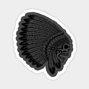 Indian Headdress Skull Magnet