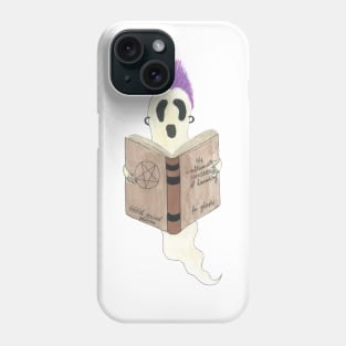 Rory the Curious Punk Ghost Hand Drawn Spooky Halloween Ghost Artwork in Watercolor and Ink Phone Case
