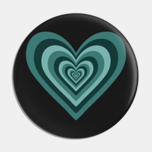 Teal Expanding Hearts Pin