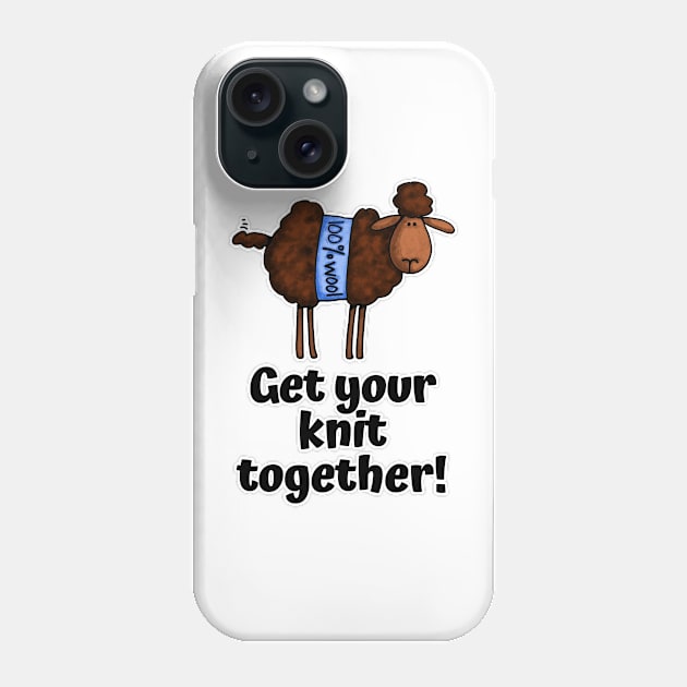 Get Your Knit Together! (Dark Sheep) Phone Case by Corrie Kuipers