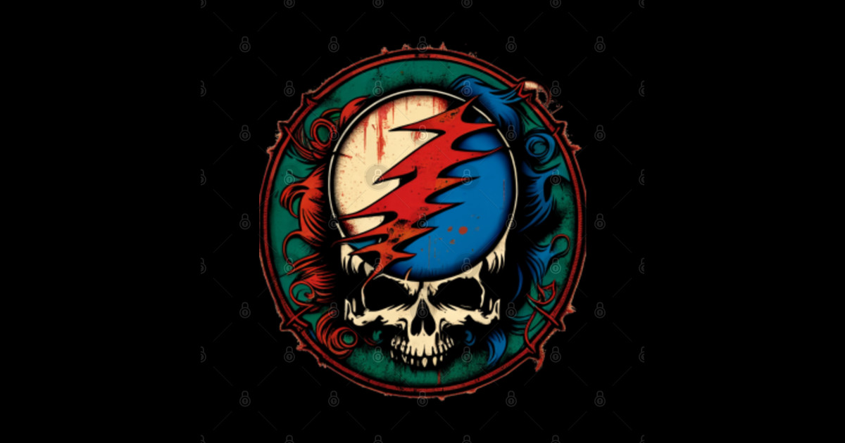 Deadhead Logo - Original Artwork - Grateful Dead Art - Sticker | TeePublic