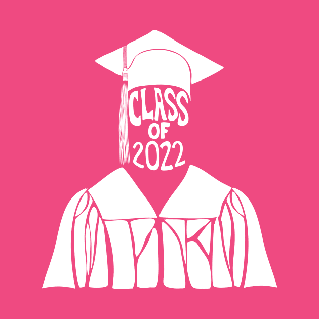 Class of 2022 Graduation Cap and Gown in White by Alissa Carin