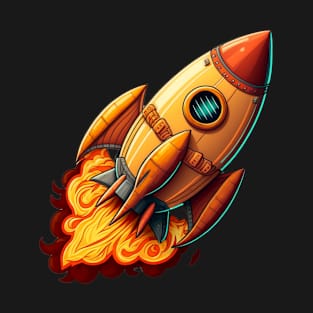 Space Rocket cartoon style T-Shirt