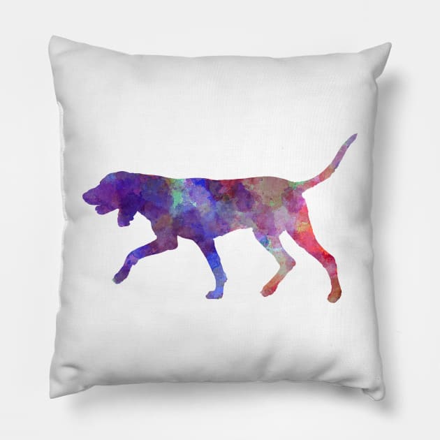 Black and Tan Coonhound in watercolor Pillow by PaulrommerArt