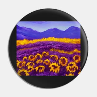 Purple Aesthetic Sunflowers Impressionist Landscape Pin