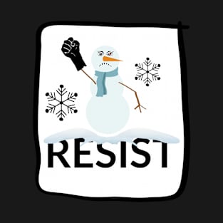 Resist Snowman on White Background T-Shirt