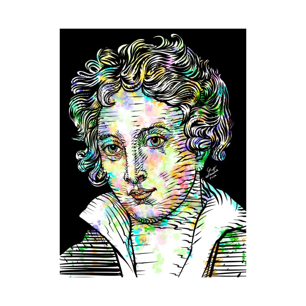 PERCY BYSSHE SHELLEY watercolor and ink portrait by lautir