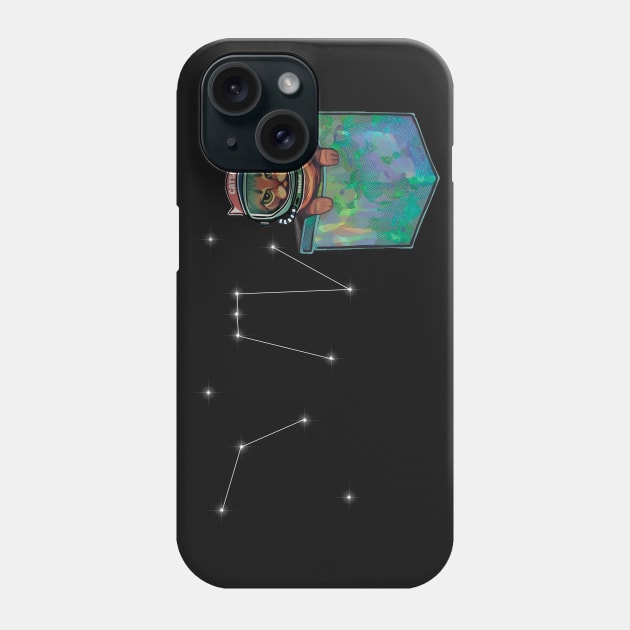 Grumpy galaxy bengal cat in pocket with space helmet Phone Case by Meakm