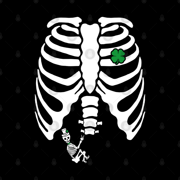 Skeleton Clover Heart Rib Cage X-Ray St Patricks Day Pregnancy by trendingoriginals