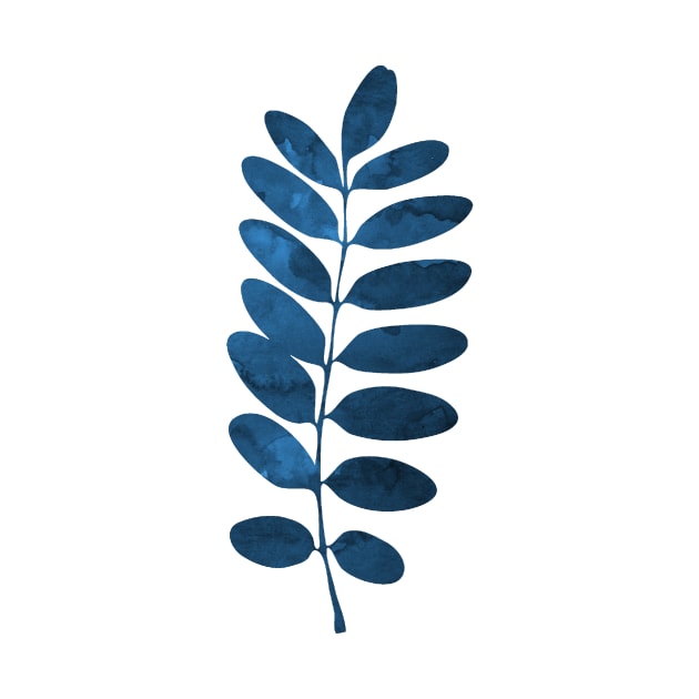 Navy Blue Fern Leaf by TheJollyMarten