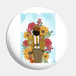 Floral man Pin