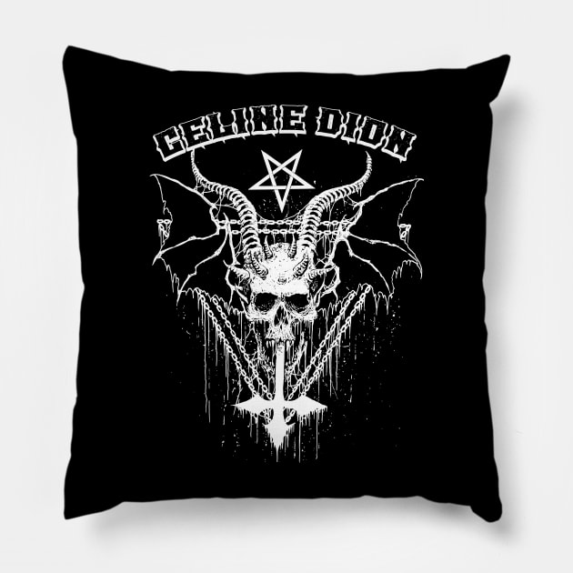 Celine Dion black metal Pillow by Lulabyan