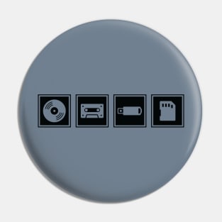 Music Player Formats Black Pin