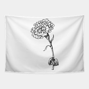 aesthetic minimalist hand drawn flower Tapestry