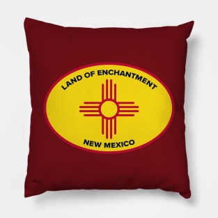 New Mexico NM Land of Enchantment Yellow Oval Pillow