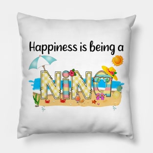 Happiness Is Being A Nina Summer Beach Happy Mother's Pillow