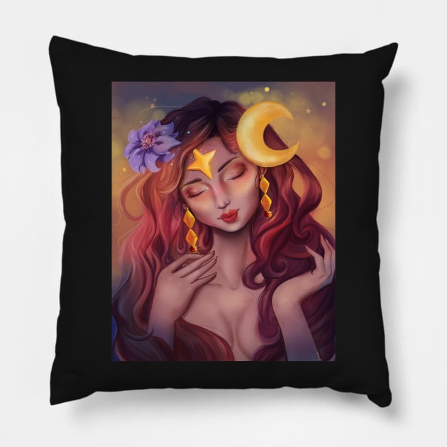 Moon Witch Pillow by Juame