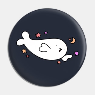 Stars and Moon Baby Harp Seal Pin