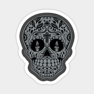 HomeSchoolTattoo Sugarskull SILVER Magnet