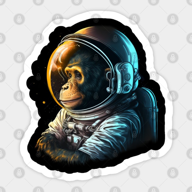 monkey astronaut sticker