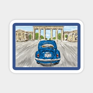 Classic car blue Magnet