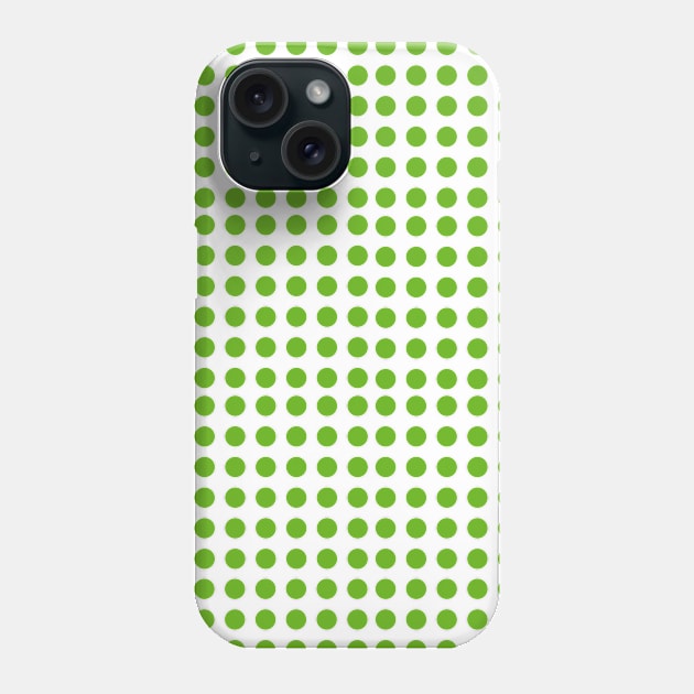 Green Polka Dots on White Background Phone Case by who_rajiv