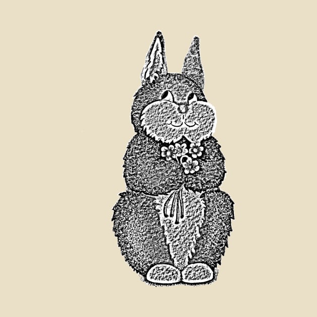 cute black and white bunny by pollywolly