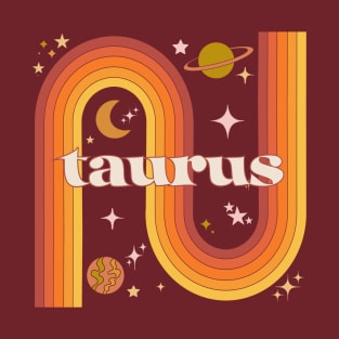 Taurus Zodiac Sign - 70s Taurus Horoscope Sign T-Shirt