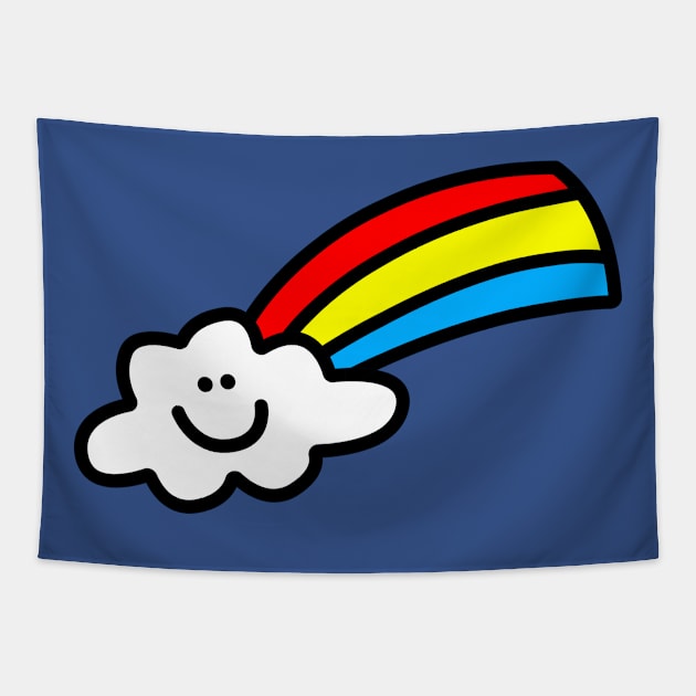 Happy Rainbow Cloud Tapestry by machmigo