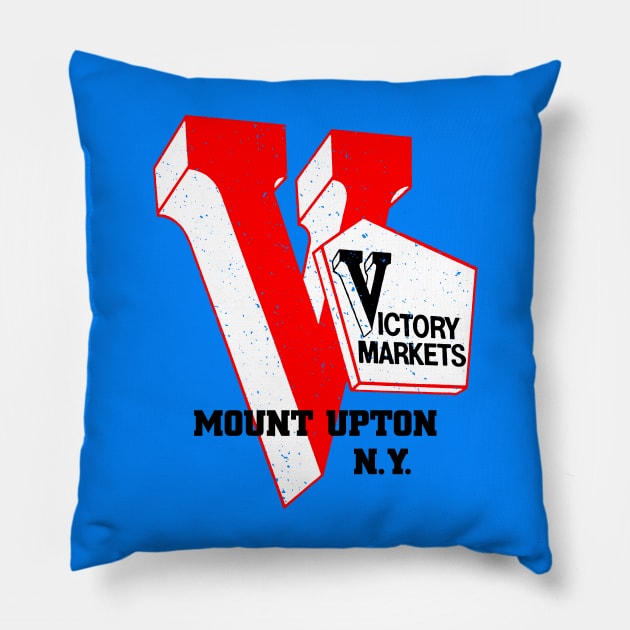 Victory Market Former Mount Upton NY Grocery Store Logo Pillow by MatchbookGraphics