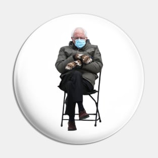 Bernie Sanders Mittens Inauguration Meme Pin