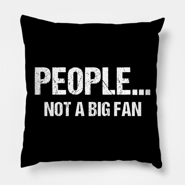 Funny Sarcastic People Not A Big Fan Tshirt Introvert Quote Pillow by TellingTales