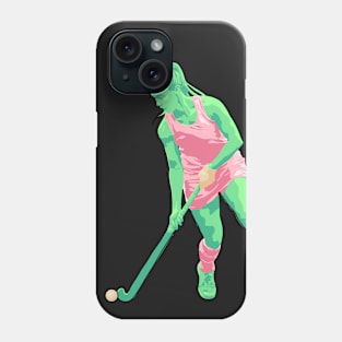 Field Hockey Player (Mint Green & Blush Pink) Phone Case