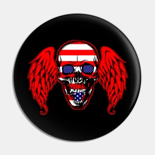 Skull Head American Pin