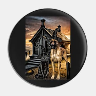 Spooky Great Dane Halloween Night Pin