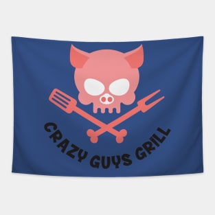 Crazy Guys Grill Pig 1 Tapestry