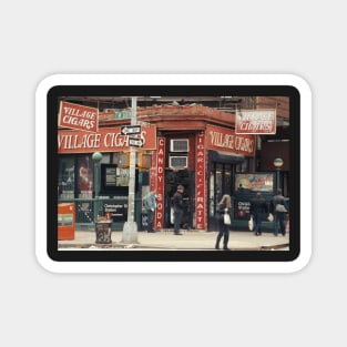 Village Cigars - New York City Store Sign Kodachrome Postcards Magnet