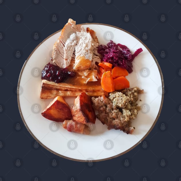 Food Roast Turkey Christmas Dinner Photo by ellenhenryart