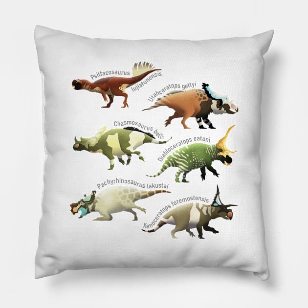 Ceratopsian Series Pillow by I Draws Dinosaurs