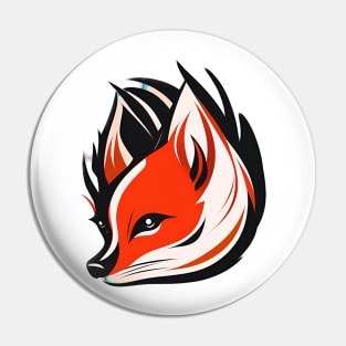 Furry Fox Head Pin