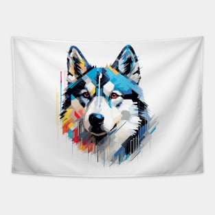 Husky Dog Pet World Animal Lover Furry Friend Abstract Tapestry