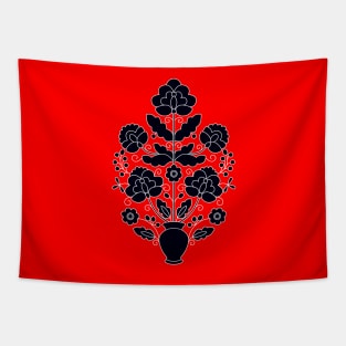 Ukrainian tree of life on red Tapestry