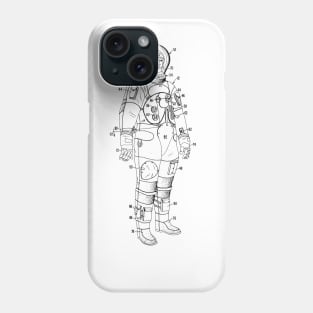 Space Suit Vintage Patent Hand Drawing Phone Case