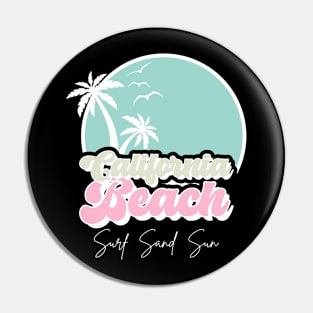 Retro California Beach Surf Sand Sun Pin