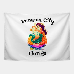 Panama City Florida Mermaid Retro Tapestry