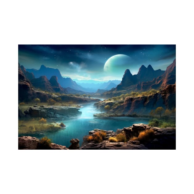 Landscape Magical Dimension Fantastic Planet Surrealist by Cubebox